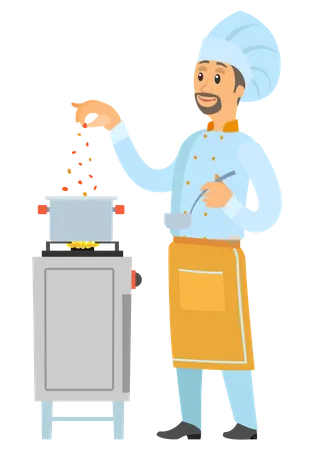 Chef preparing food  Illustration