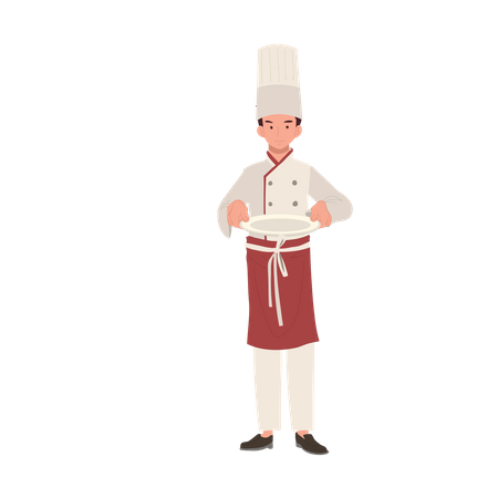 Chef Serving Delicious Food  Illustration