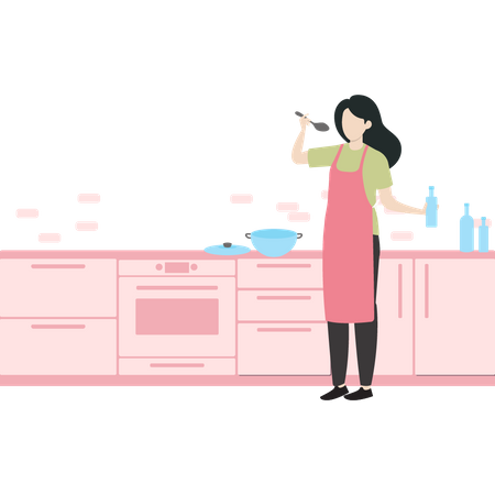 Chef testing food  Illustration