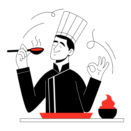 Chef testing Taste  Illustration