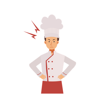 Chef irritado  Ilustração