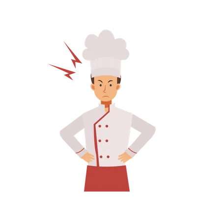 Chef irritado  Ilustração