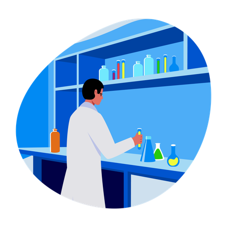 Chemical engineer doing chemical testing  Illustration