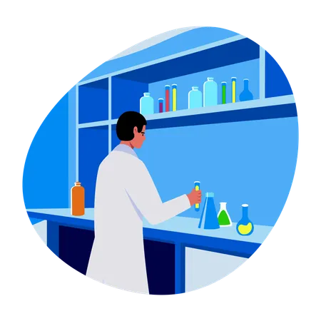 Chemical engineer doing chemical testing  Illustration