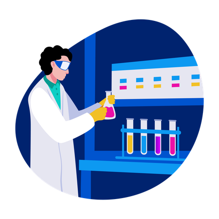 Chemical engineer doing chemical testing  Illustration