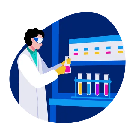 Chemical engineer doing chemical testing  Illustration