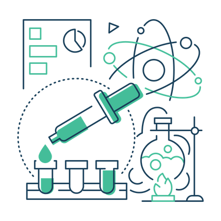 Chemical experiment in laboratory  Illustration