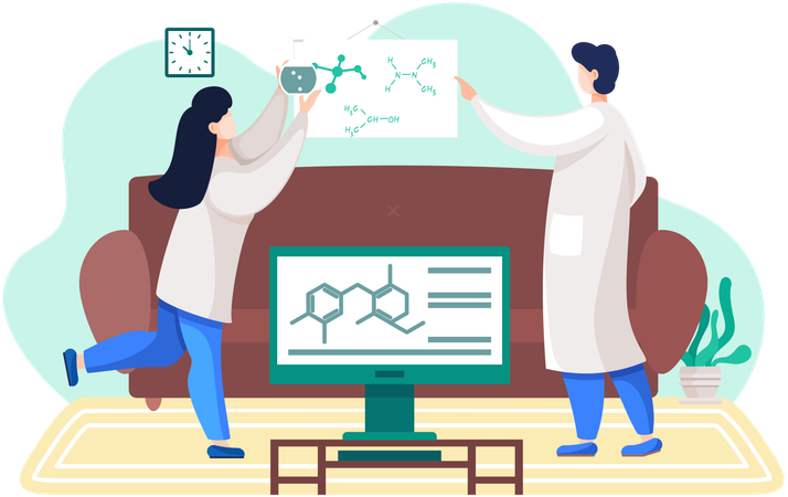 Chemical experiments at home  Illustration