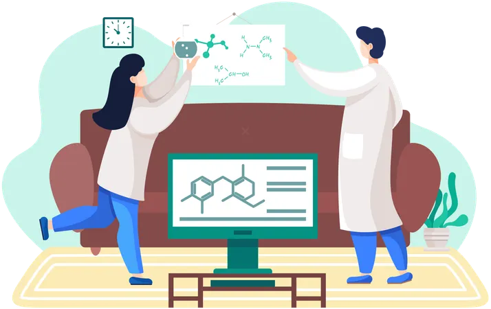 Chemical experiments at home  Illustration