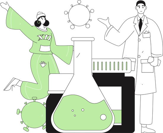 Chemical experiments done in test tube  Illustration