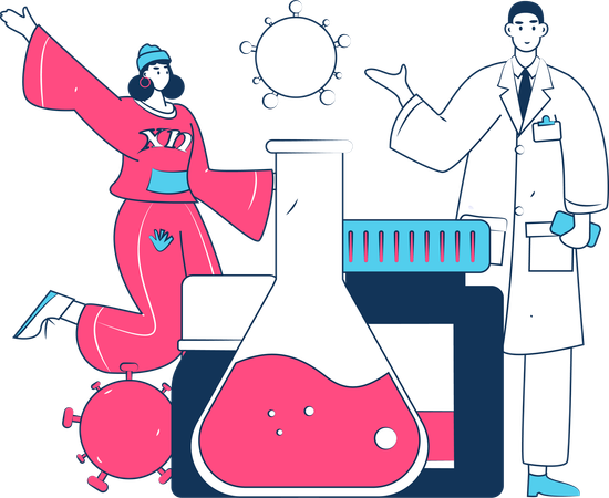 Chemical experiments done in test tube  Illustration