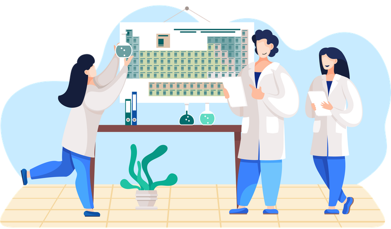 Chemical laboratory experiments performed by testers  Illustration