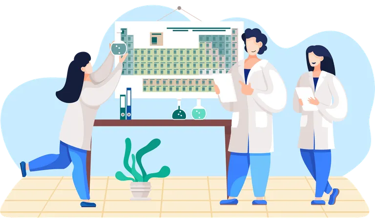 Chemical laboratory experiments performed by testers  Illustration