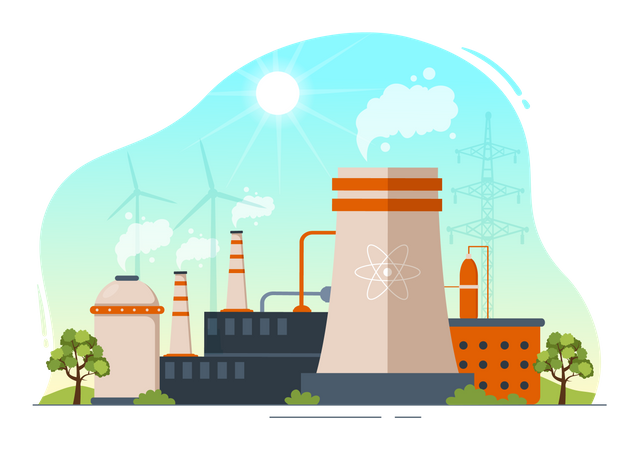 Chemical manufacturing factory  Illustration