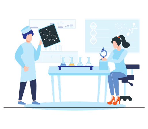 Chemical Research in lab  Illustration