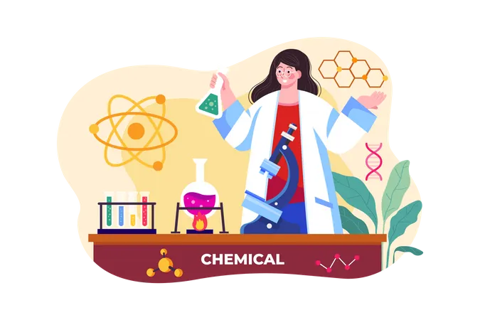 Chemical researcher Illustration