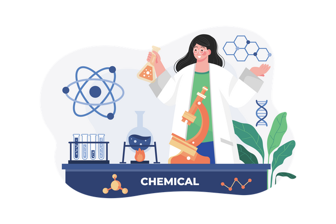 Chemical researcher Illustration
