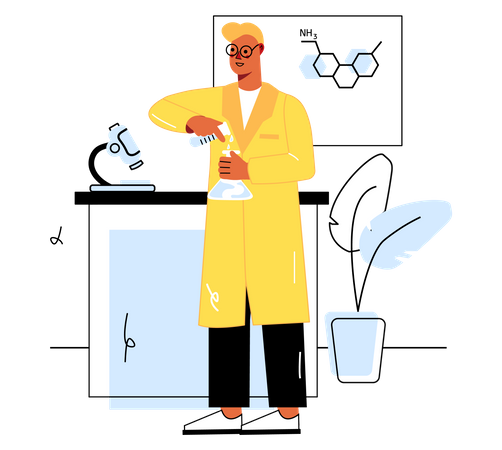 Chemical Scientific Research in lab Illustration