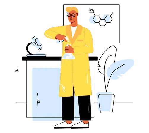 Chemical Scientific Research in lab Illustration