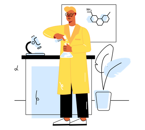 Chemical Scientific Research in lab  Illustration