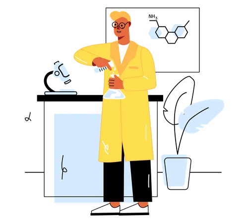 Chemical Scientific Research in lab  Illustration