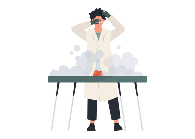 Chemical scientist doing chemical research  Illustration