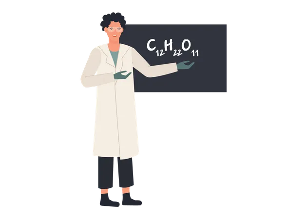 Chemical scientist explain formula  Illustration