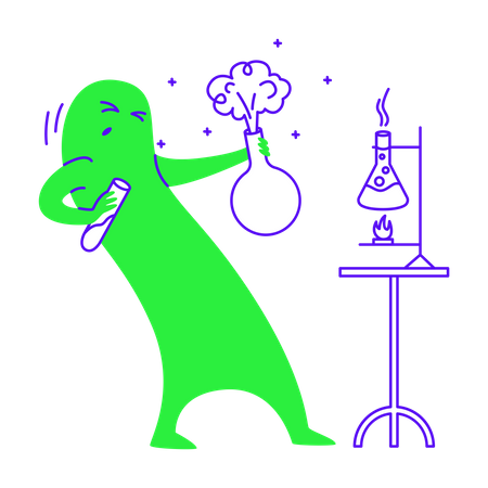 Chemieexperiment durchführen  Illustration