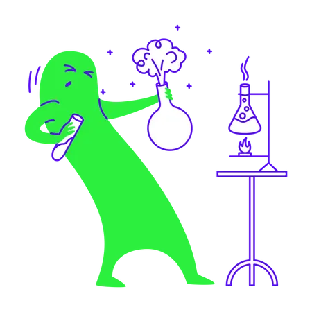 Chemieexperiment durchführen  Illustration