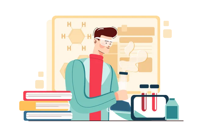 Chemie-Experiment im Labor  Illustration