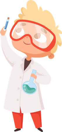 Chemie kinder wissenschaft schule charakter  Illustration