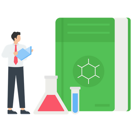 Chemie mit Büchern  Illustration