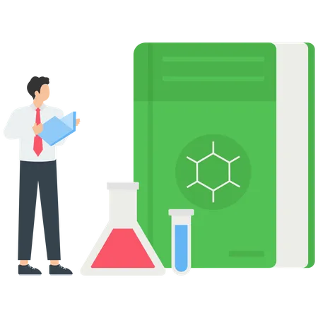 Chemie mit Büchern  Illustration