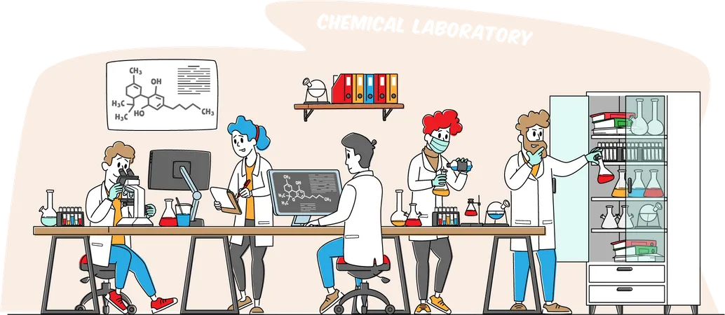 Chemie Wissenschaft  Illustration