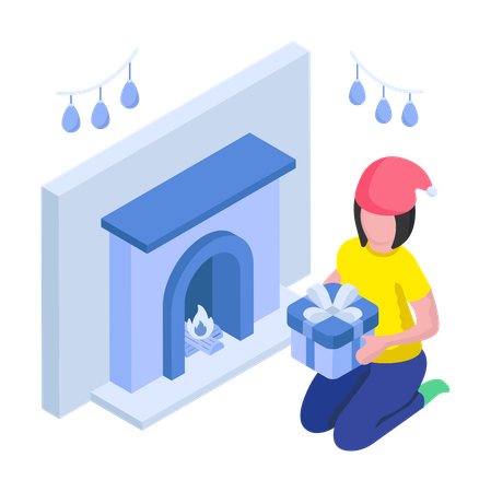 Cheminée du nouvel an  Illustration