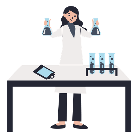 Chemische Analyse durch Forscher durchgeführt  Illustration