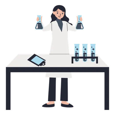 Chemische Analyse durch Forscher durchgeführt  Illustration