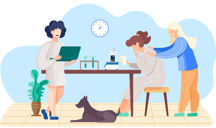Chemische Forschung im Labor  Illustration