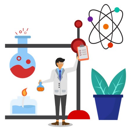 Chemisches Experiment  Illustration