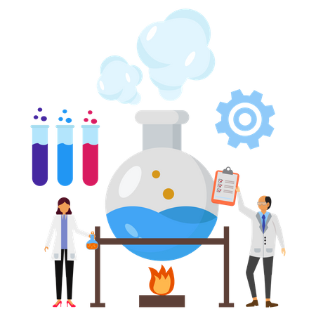 Chemisches Experiment  Illustration