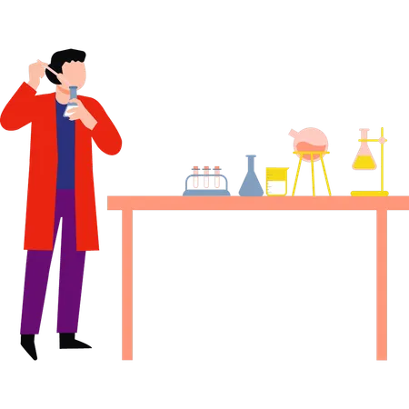 A Chemist Is Doing Research Illustration
