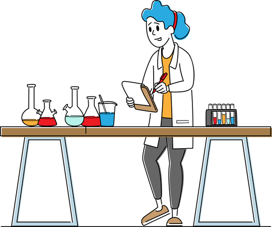 Chemist Scientist Experiment in Science Laboratory  Illustration