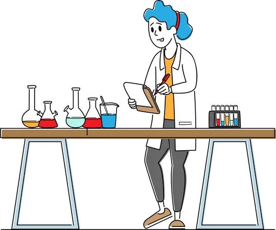 Chemist Scientist Experiment in Science Laboratory  Illustration