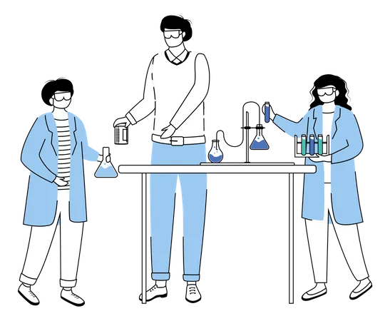 Chemistry experiment by scientist  Illustration