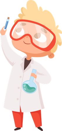 Chemistry kids science children school character Illustration