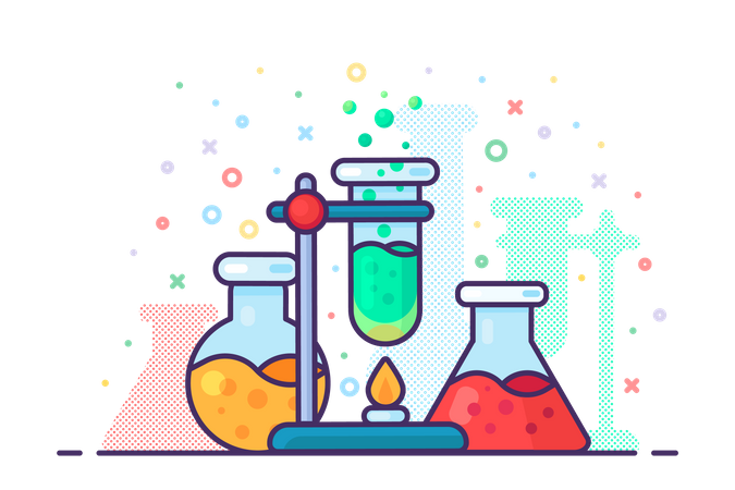 Chemistry laboratory experiment Illustration