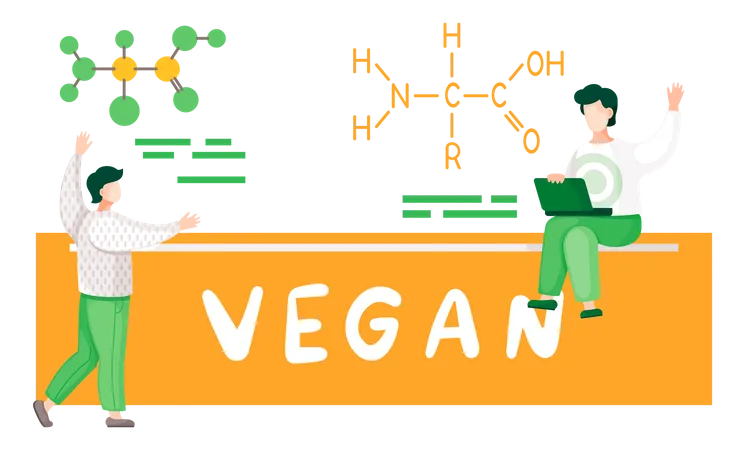 Chemistry lesson on vegan products  Illustration