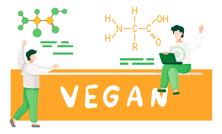 Chemistry lesson on vegan products  Illustration