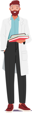 Chemistry Teacher In A White Lab Coat  Illustration