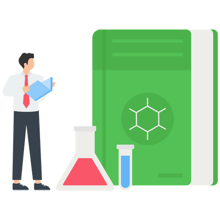 Chemistry with books Illustration